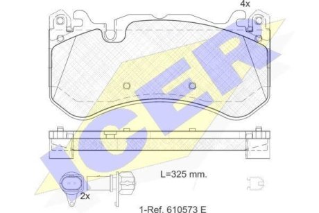 Колодки гальмівні (передні) Audi A6 08-18/A7 13-18 (датчики) ICER 182079-203