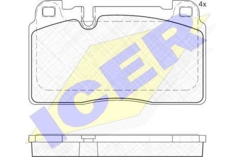 Колодки тормозные (передние) Audi A6/A7 10-18/Q5 08-17/Porsche Macan 14- ICER 182112