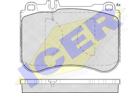 Колодки тормозные (передние) MB S-class (W222/V222/X222/C217) 13-17 ICER 182194