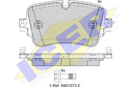 Колодки тормозные (задние) Audi A6/A7/Q8 18-/A8/Q7 15-/VW Touareg 18- ICER 182248