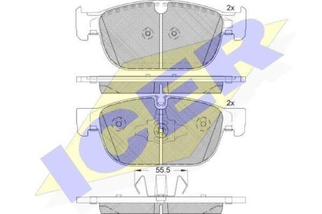 Колодки тормозные (передние) Volvo S60/V60 18-/S90/V90/XC40/XC60 16-/XC90 14- ICER 182272