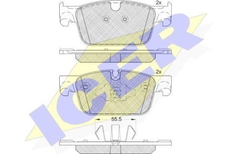 Колодки гальмівні (передні) Volvo S60/V60 18-/S90/V90/XC60 16- ICER 182276