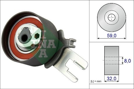 Ролик ГРМ Volvo XC60/XC70/XC90 02-17 (натяжной) (59х32) INA 531 0859 10