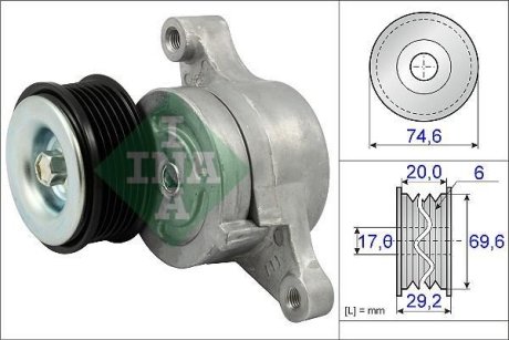 Натягувач ременя генератора Mazda 2/3 1.3-1.6 03-19 INA 534 0457 10