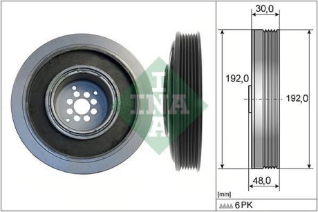 Шкив коленвала Audi A6/Q7VW Touareg 2.7/3.0TDI 02- (6PK) INA 544 0102 10