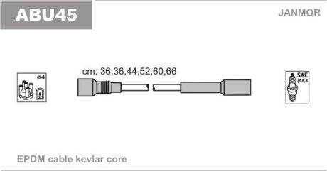 Провід в/в Audi 80/100/A4/A6/A8 2.4/2.4Q/2.6/2.6Q/2.8 Janmor ABU45