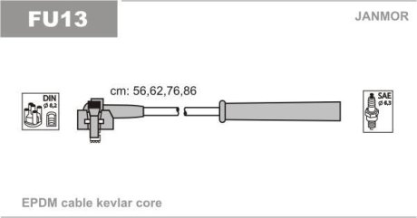 К-кт В/В проводов Ford Escort 1,4-1,4I.Fiesta,Orion 1, Janmor FU13