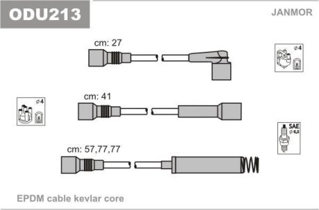 Провід в/в Opel Astra/Vectra CD-GT-GSi 1.8i/2.0 (Mot C18NZ Janmor ODU213