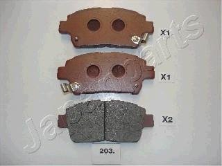 TOYOTA гальмівні колодки передн. Corolla 02-,Yaris JAPANPARTS PA-203AF