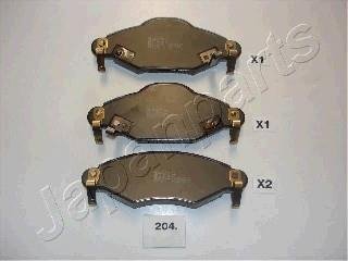 TOYOTA гальмівні колодки передн.Yaris 99- JAPANPARTS PA-204AF