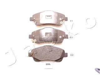 КОЛОДКИ ГАЛЬМІВНІ ПЕРЕДНІ Toyota Avensis, Corolla 1.6-2.4 (-09) JAPKO 50206