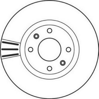 Гальмівний диск передній Citroen Berlingo / DS / Opel Corsa / Peugeot 206, 207, 208, 307, 308, Partn Jurid 562129JC