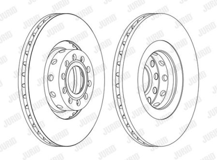 Тормозной диск передний Audi A6, S6, A8, S8 quattro / VW Phaeton4motion Jurid 562175JC1