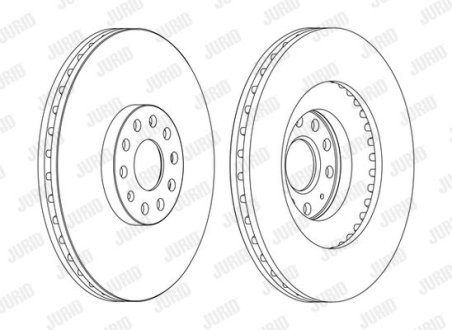 Гальмівний диск передній Audi A3 VW EOS, Golf, Passat, Scirocco / Seat Leon / Skoda Superb Jurid 562239JC1