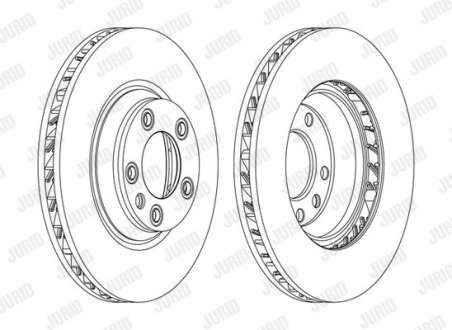 Гальмівний диск передній (правий) VW Touareg / Audi Q7 / Porsche Cayenne, Panamera Jurid 562359JC1