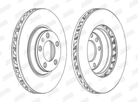 Гальмівний диск передній (лівий) VW Touareg / Audi Q7 / Porsche Cayenne, Panamera Jurid 562360JC1