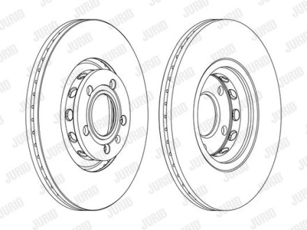 Тормозной диск передний VW Passat / Audi A4, A6 / Seat Exeo / Skoda Superb (2001->) Jurid 562383JC1