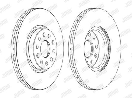 Гальмівний диск передній Audi A3, TT / Seat Leon / VW Golf, Passat, Skoda, Octavia Jurid 562387JC1