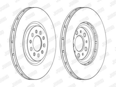 Тормозной диск передний Alfa Romeo 159, Brera, Jiulietta, Spider / Jeep Cherokee Jurid 562391JC1