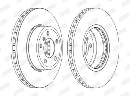 Тормозной диск передний BMW 5-Series (E60)(E61), 6-Series (E63) 630 Jurid 562397JC1