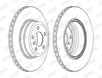 Тормозной диск задний BMW X5 (E70) / X6 (E71,E72,F16,F86) Jurid 562523JC1