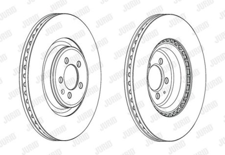 Тормозной диск передний Audi A4, A5, A6, A7, Q5 Jurid 562661JC1