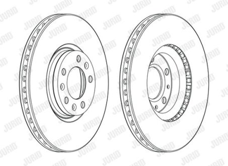 Тормозной диск передний Peugeot 3008, 308, 508, Rifter / Citroen Berlingo, C4 / Opel Combo / DS Jurid 562994JC