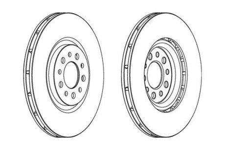 Тормозной диск передний Alfa Romeo 159, Brera, Jiulietta, Spider / Jeep Cherokee Jurid 563067JC1