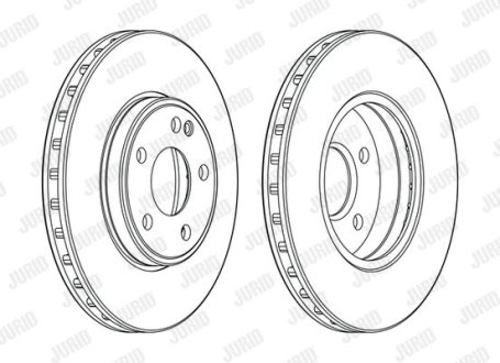 Гальмівний диск передній Mercedes A-Class (W176), B-Class (W246, W242), CLA (X117, C117), GLA (X156) Jurid 563114JC