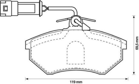 Гальмівні колодки передні Audi 100, 200, 80, 90, 90 Quattro, Cabrio, Coupe Jurid 571356J