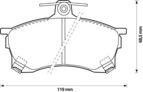 Гальмівні колодки передні Mitsubishi Carisma (1996->) Jurid 571942J