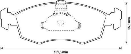 Тормозные колодки пер. FIAT Doblo 1,2-1,9JTD 01- Jurid 571974J