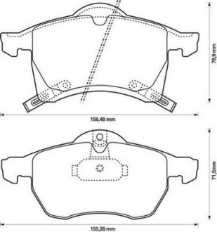 Тормозные колодки передние Opel Astra G, H, Combo, Zafira / Chevrolet Astra, Corsa Jurid 571975J