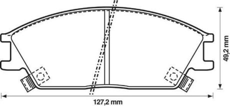 Тормозные колодки передние Honda Accord II / Hyundai Accent II, Getz, Stellar, Pony, Excel Jurid 572269J