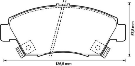 Тормозные колодки передние Honda Civic V VI VII VIII, CRX III Jurid 572340J