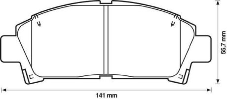 Гальмівні колодки передні Toyota Avensis, Caldina, Carina, MR2 Jurid 572357J