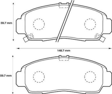 Гальмівні колодки передні Honda Accord, Civic, Legend, FR-V, Stream / Acura RL Jurid 572449J