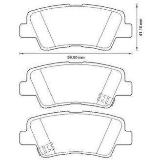 Гальмівні колодки задні Hyundai Accent IV, Elantra V, Solaris, Elantra, Sonata / Kia Rio, Soul / Ssa Jurid 572629J