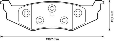 Тормозные колодки задние CHRYSLER 300M, NEON, PT CRUISER, SEBRING, VOYAGER /DODGE/LINCOLN Jurid 573069J