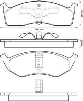 Тормозные колодки передние Dodge Caravan, Intrepid, Nepn / Chrysler Voyager Jurid 573072J