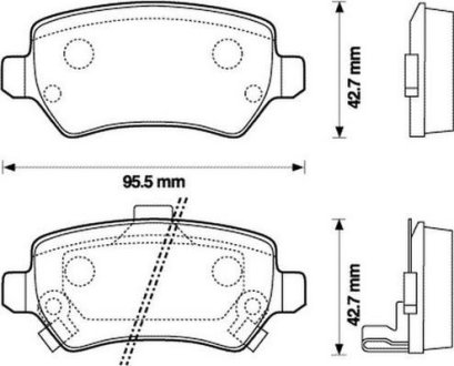 Тормозные колодки задние Opel Astra, Combo, Meriva, Zafira / KIA Venga / Chrysler Concorde / Chevrole Jurid 573122J