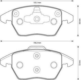 Тормозные колодки передние Citroen C4 Peugeot 207/208/3008/307/308/408/RCZ Jurid 573134J