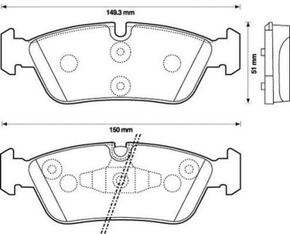 Тормозные колодки передние BMW 1-Series, 3-Series Jurid 573138J