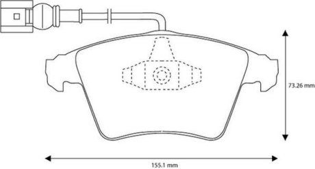 VW гальмівні колодки передн.T5 1.9/2.5TDI 03- (з датчик.) Jurid 573159JC