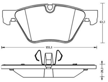 Гальмівні колодки передні BMW 1-Series, 3-Series Jurid 573187J