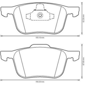 Гальмівні колодки передні Ford Mazda 3, 5 / Ford Focus, C-Max / Volvo V50 Jurid 573209J