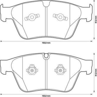 Тормозные колодки передние AMG Mercedes ML (W164), R-Class (W251, V251) (2006->) Jurid 573233J