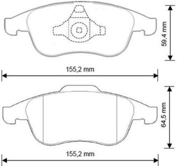 Тормозные колодки передние Renault Captur, Clio, Duster, Fluence, Megane, Scenic, Zoe / Nissan / Daci Jurid 573268J