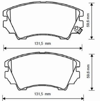 OPEL гальмівні колод. передн.(131.4mm) Insignia 08- Jurid 573269JC