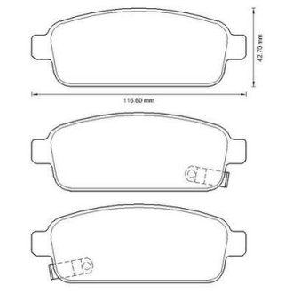 Гальмівні колодки задні Opel Zafira, Mokka, Astra / Chevrolet Volt, Cruze Jurid 573335J